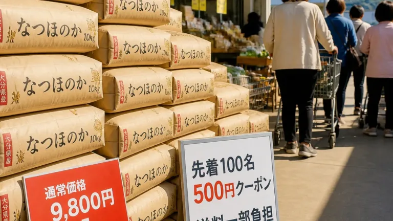 大分産米「なつほのか」特価販売 先着クーポンと送料一部負担で消費喚起