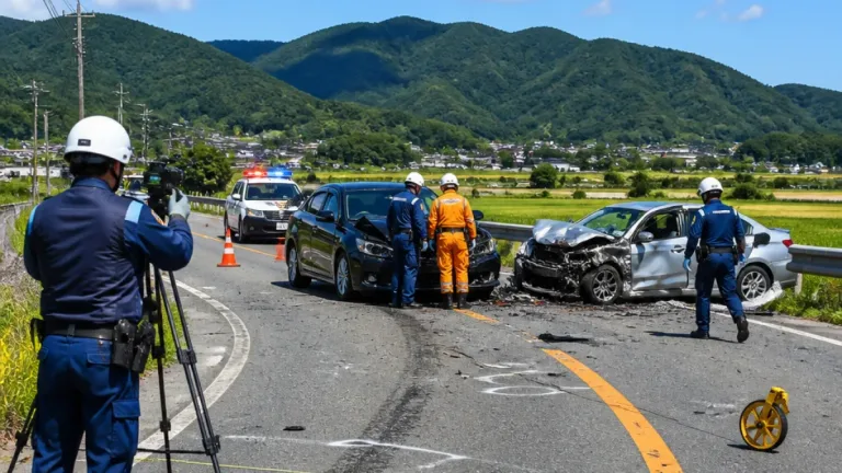 備前の県道で正面衝突、2人死亡・2人負傷