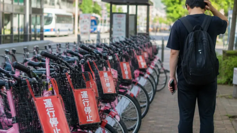 岡山のシェア自転車「ももちゃり」全面停止 復旧めど立たず