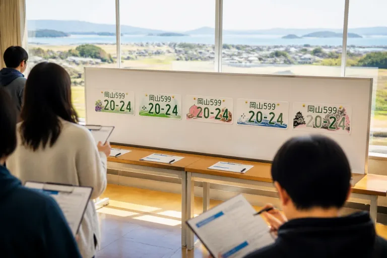 岡山版図柄ナンバー最終５案公表、県民意見を来月募集へ