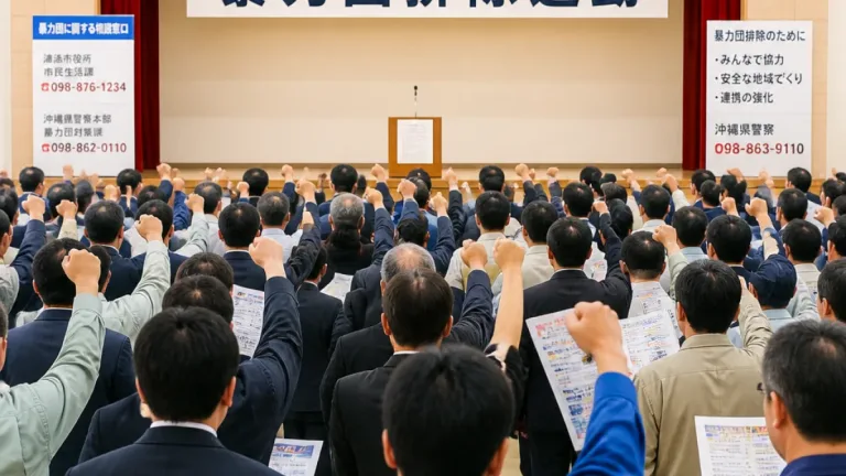 反社排除へ協組が宣誓 浦添で暴力団排除運動開く