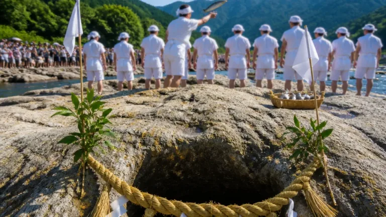 鮎を投げて豊作占う「おんべ祭り」 大紀町で伝統の神事