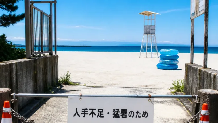 人手不足と酷暑で府内2海水浴場が中止