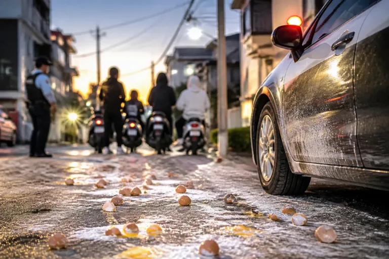 パトカーへ卵・消火器噴射 １０代ら６人を逮捕