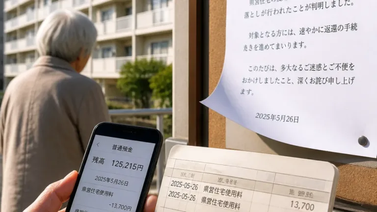 県営住宅で家賃が二重引き落とし 56世帯に影響、県が謝罪と返還約束