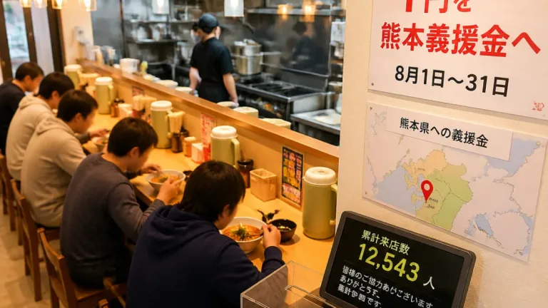 来店ごとに1円を義援金に 郡山のラーメン店が熊本被災地支援