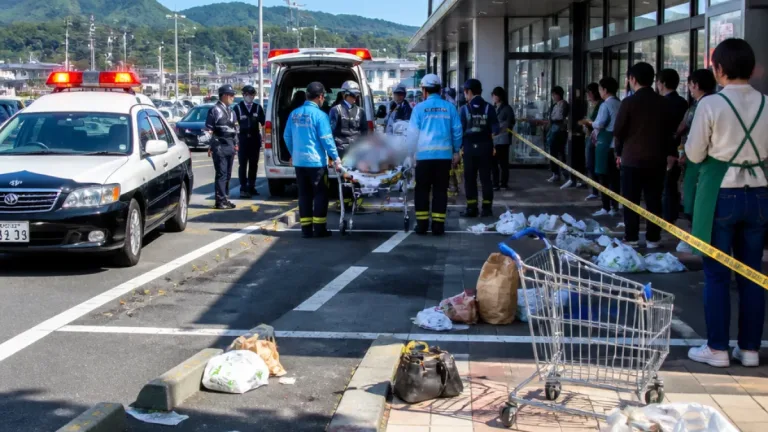 佐伯の駐車場で男女4人刺される