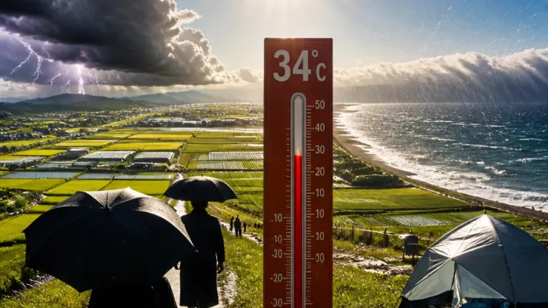 16日、最高34度の予想 午後は雷雨に注意
