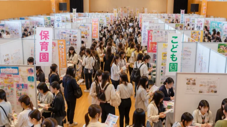 保育施設の合同就職説明会に約200人が来場
