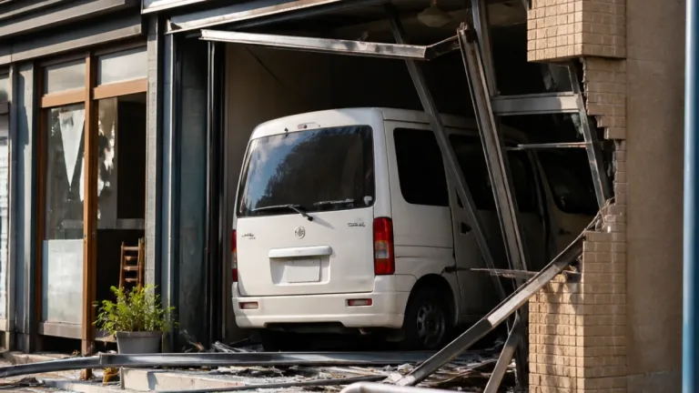 相模原で深夜の車両突入と火災、刃物所持の男を逮捕