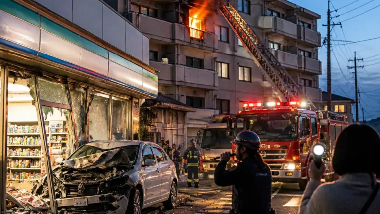 相模原でコンビニ突入後、居住マンションを放火 市民に防犯・防火の注意喚起
