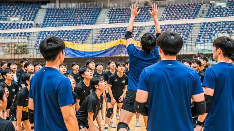 堺の日本製鉄堺ブレイザーズ、大分合宿で中学部員と交流