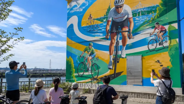 堺で自転車映え狙うウォールアート公募、南島水防倉庫に設置へ