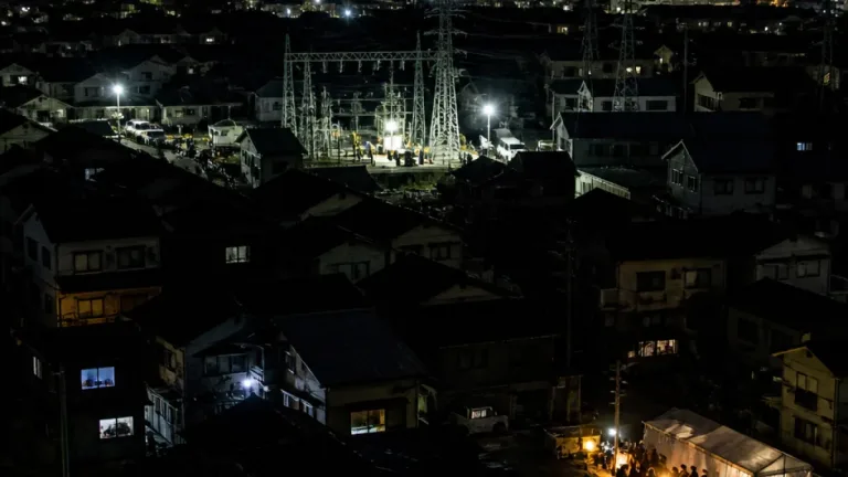 桜川市で約1470軒が停電 夜間の大規模停電