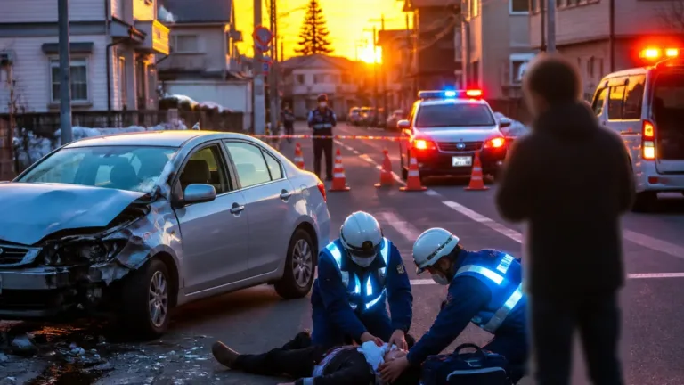 札幌・清田区で歩行者が乗用車にはねられ意識不明に