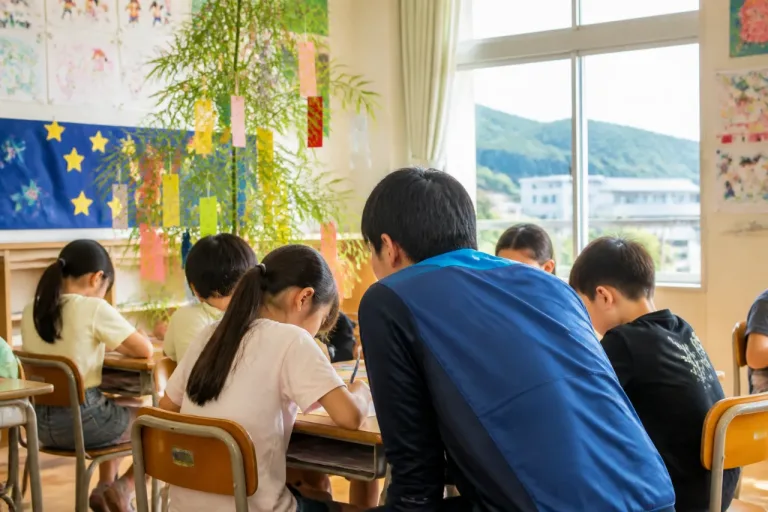 佐世保の小学校で元Ｖ・ファーレン選手が七夕に夢の大切さを伝える