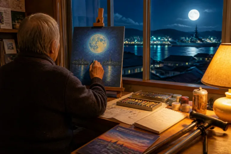 佐世保の画家、目の難病から描いた「ブルームーン」が示す地域の支援と芸術の価値