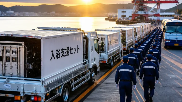 佐世保の海自が熊本被災地へ入浴支援セットと隊員を派遣