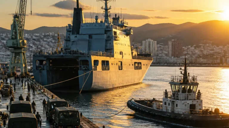 佐世保港に米揚陸艦ラシュモアが中東派遣から帰港