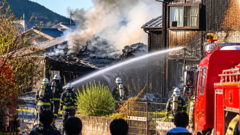 佐世保・吉岡町で木造平屋がほぼ全焼、隣家にも延焼