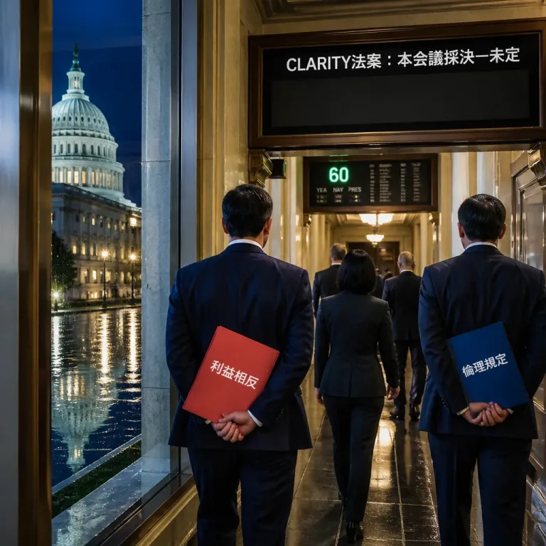 米上院の暗号資産法案、可決観測と政治的停滞が並走