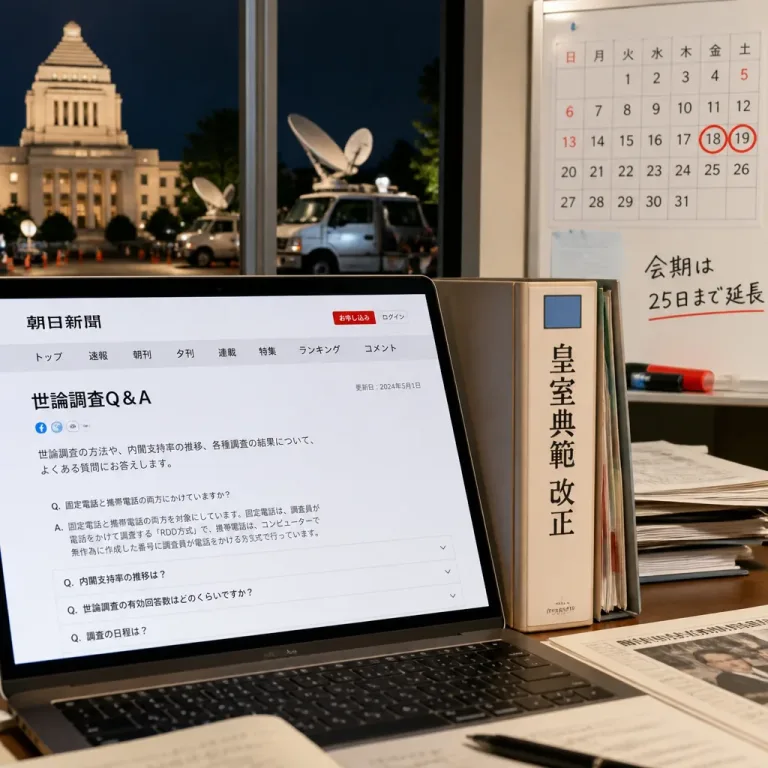 朝日新聞の最新世論調査Q＆A公開、緊迫の政治日程下で注目