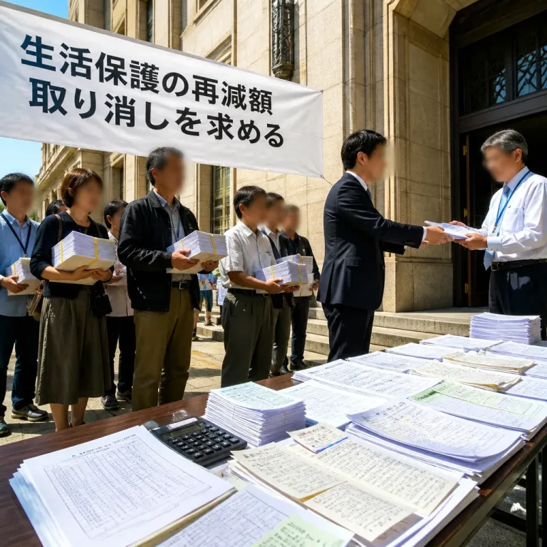 生活保護費の「再減額」取り消し求め180人が府へ集団請求