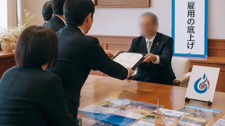 別府の宿泊業が国の表彰を県へ報告