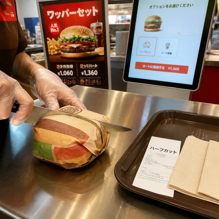 バーガーキング「ハーフカット」拡散 無料で食べやすさとシェア促進