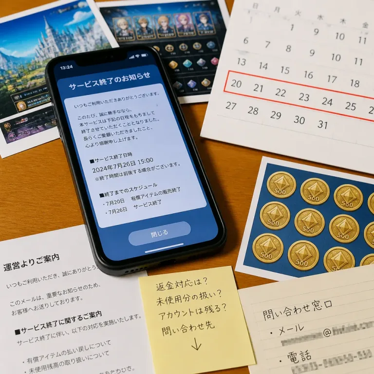 今週終了のスマホゲーム何が影響するか──注意点と手続き