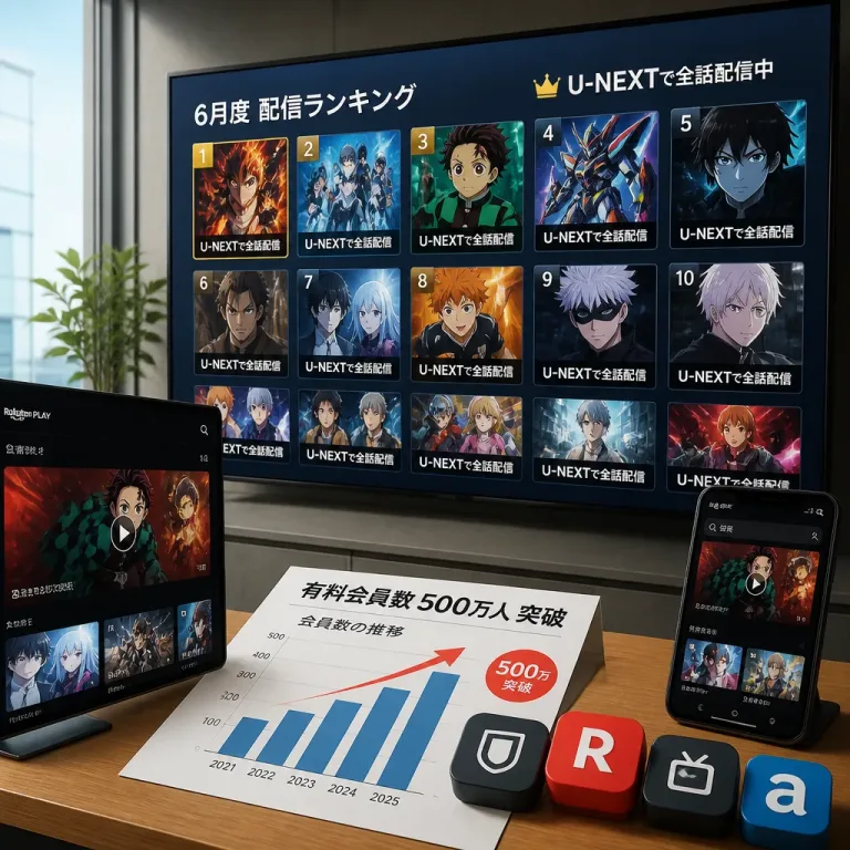 6月の配信視聴、アニメ優勢とU-NEXTの影響力が鮮明に