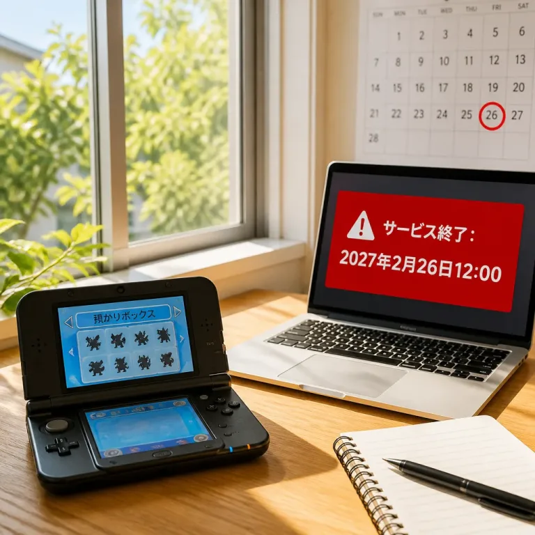 ニンテンドー3DS向け『ポケモンバンク』、2027年2月26日正午に全面終了