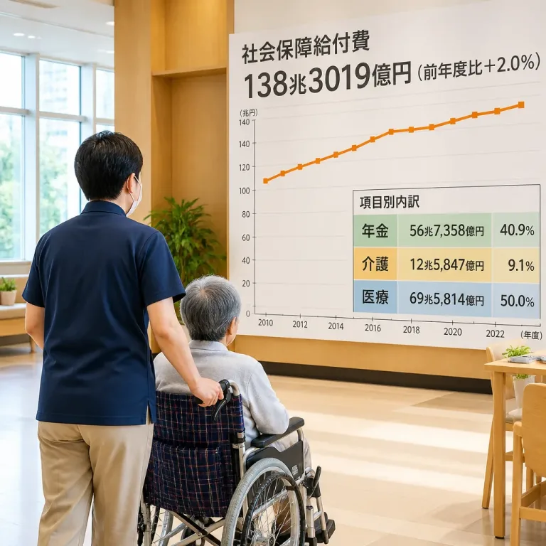 社会保障給付費１３８兆円台、増加は３年ぶりの局面に