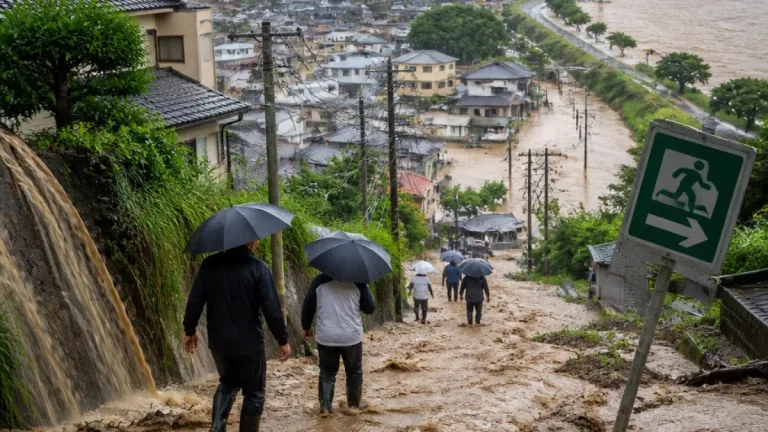 13日昼まで土砂災害警戒、県内に強雨警報