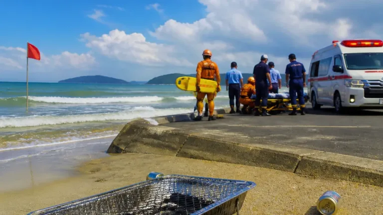 下関の海水浴場で男性死亡、飲酒後に入水