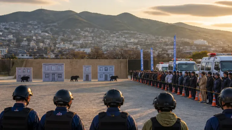 下関で初の市街地想定「緊急銃猟」射撃訓練 地域の安全対策を検証