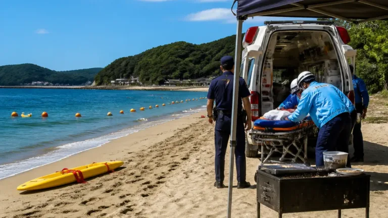 下関・室津海水浴場で40代男性が溺死