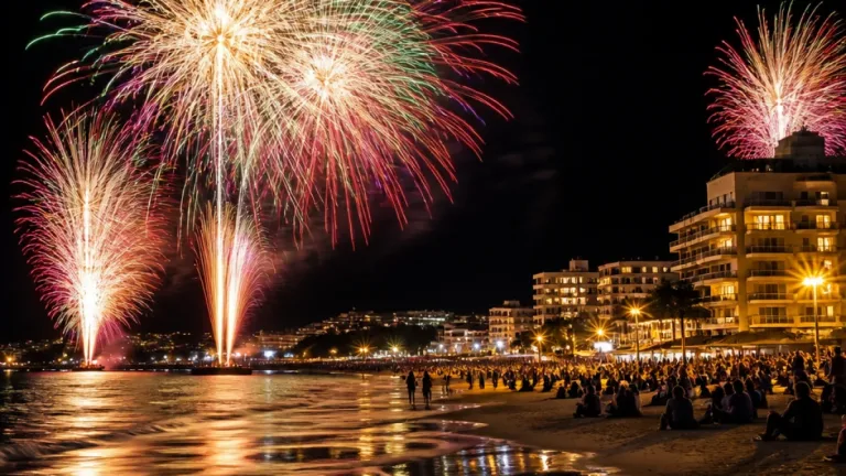白良浜を彩る約2500発 白浜で夜の花火フェスタ