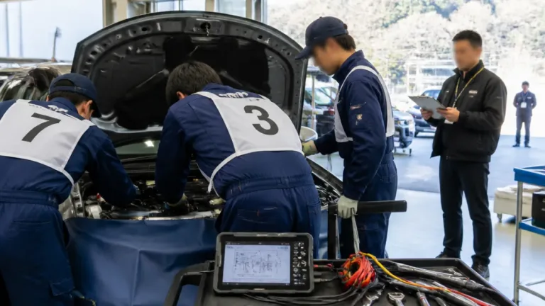 静岡で自動車整備の技能競技 県内整備士が実践技術を競う