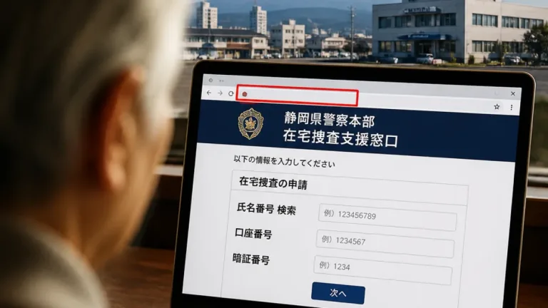 静岡県警実名偽装のサイト確認、個人情報入力を厳重注意