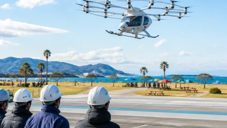 山口で公開された「空飛ぶクルマ」 商用化へ県内で実証加速