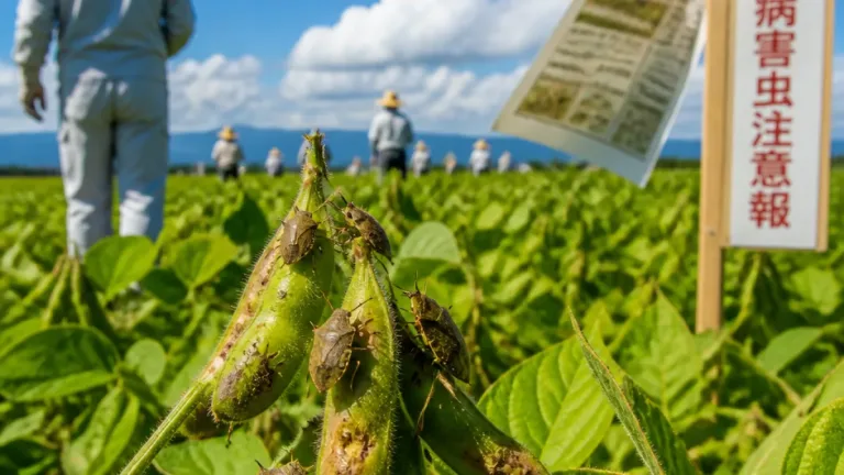 大豆で過去最多のカメムシ大量発生、県が全域に病害虫注意報を発令