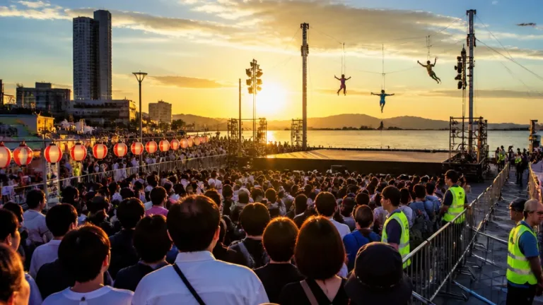 高松・サンポートで『真夏の夜の夢』開幕 空中ショーや大道芸を楽しむ一週間