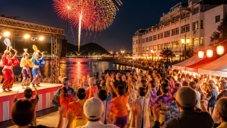 高松・大島青松園で夏祭り 阿波おどりと花火でにぎわう