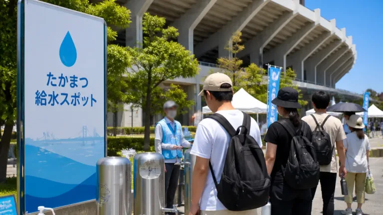 高松市がマイボトル向け給水スポットを屋島競技場に設置