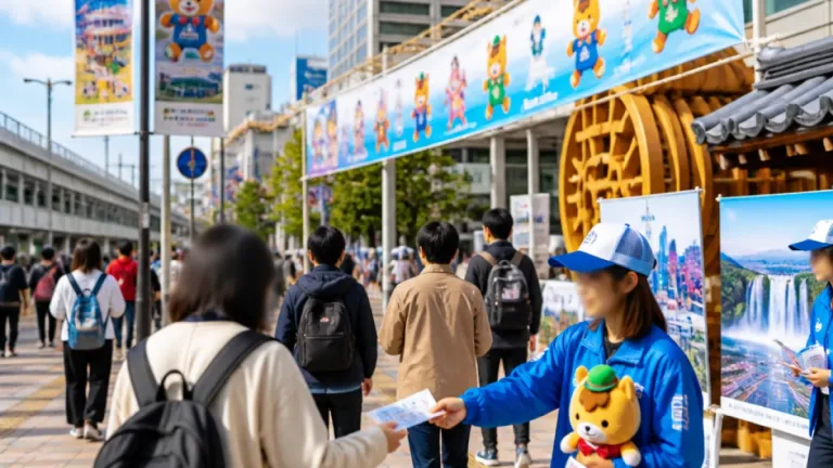 高崎で号外とぐんまちゃん配布 国スポ・全スポ開催決定を市内で周知