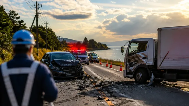 国道で乗用車と中型トラックが正面衝突 3人死亡、3人が重軽傷