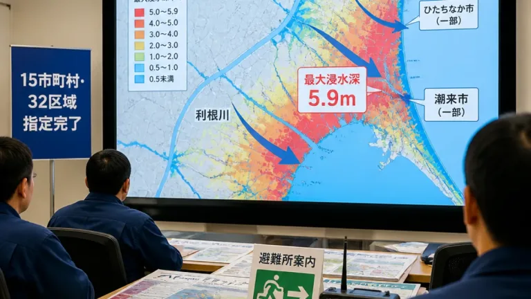 高潮想定図を公開、県内15市町村で指定完了
