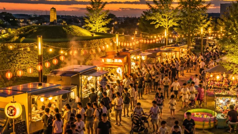 高槻・安満遺跡公園で夜のキッチンカー祭り 家族連れに多彩な食の選択肢