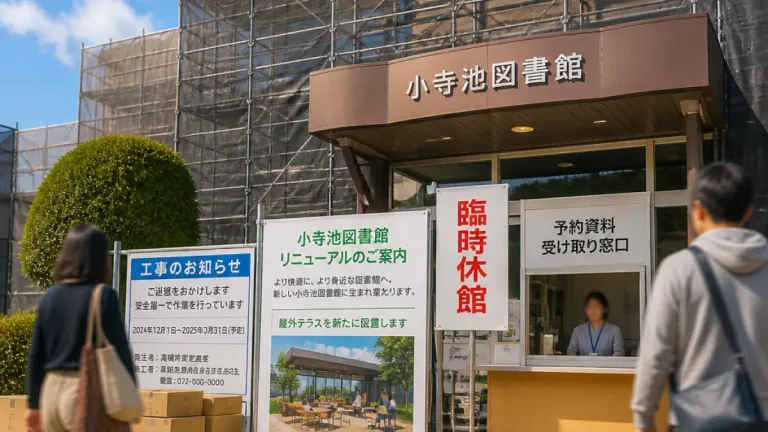 高槻・小寺池図書館が長期休館へ 親子席と自習席を新設予定